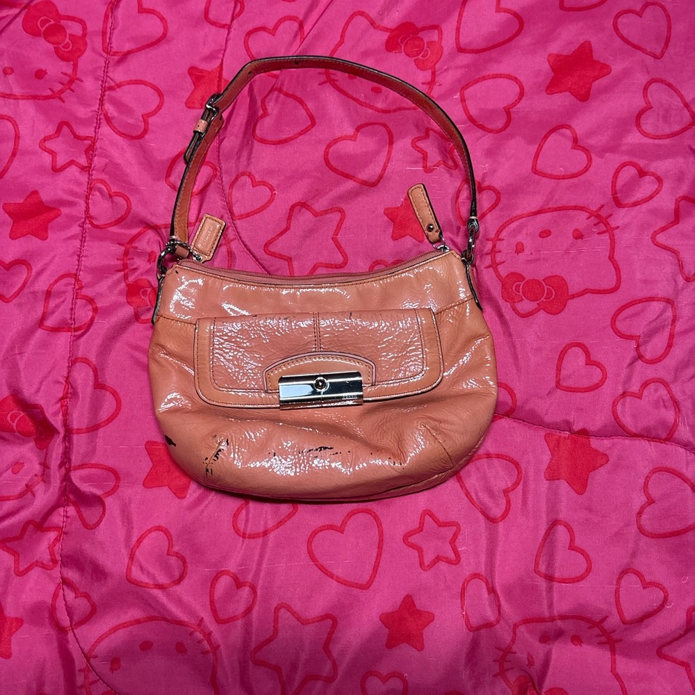 Coach Pink Leather Shoulder Bag